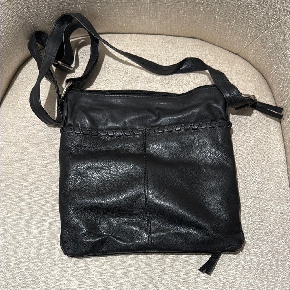 Black Leather Crossbody Bag